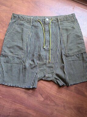NWOT Jaded Gypsy Striped Utility Shorts Boho Festival Raw Hem